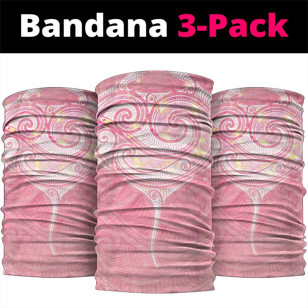 Breast Cancer Awareness Maori Aotearoa Neck Gaiter Manta Ray - Pink Glaze - Polynesian Pride