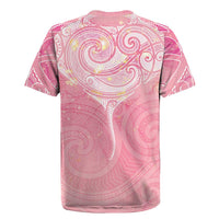 Breast Cancer Awareness Maori Aotearoa Rugby Jersey Manta Ray - Pink Glaze - Polynesian Pride