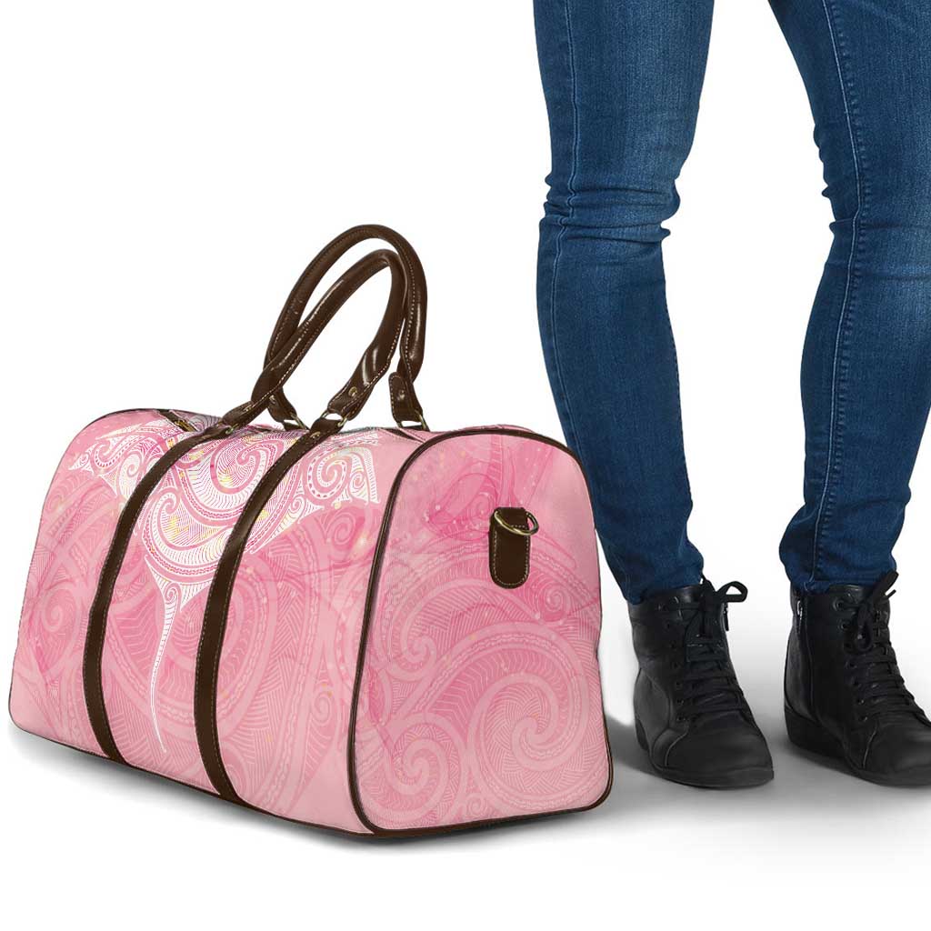 Breast Cancer Awareness Maori Aotearoa Travel Bag Manta Ray - Pink Glaze - Polynesian Pride