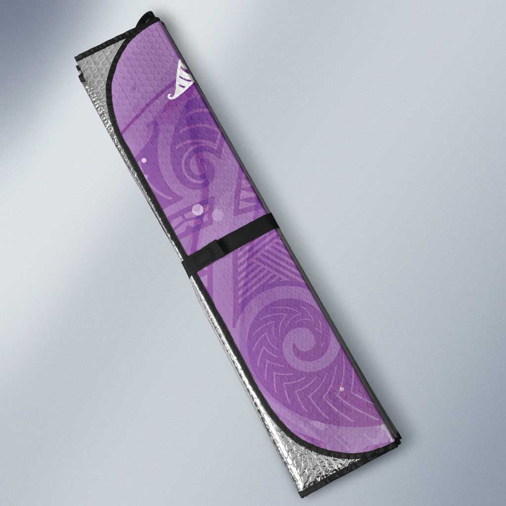 Epilepsy Awareness Maori Aotearoa Auto Sun Shade Manta Ray - Purple Glaze - Polynesian Pride