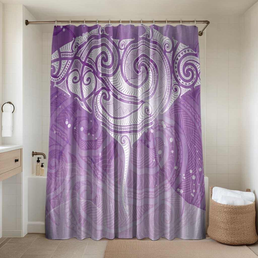 Epilepsy Awareness Maori Aotearoa Bathroom Set Manta Ray - Purple Glaze - Polynesian Pride