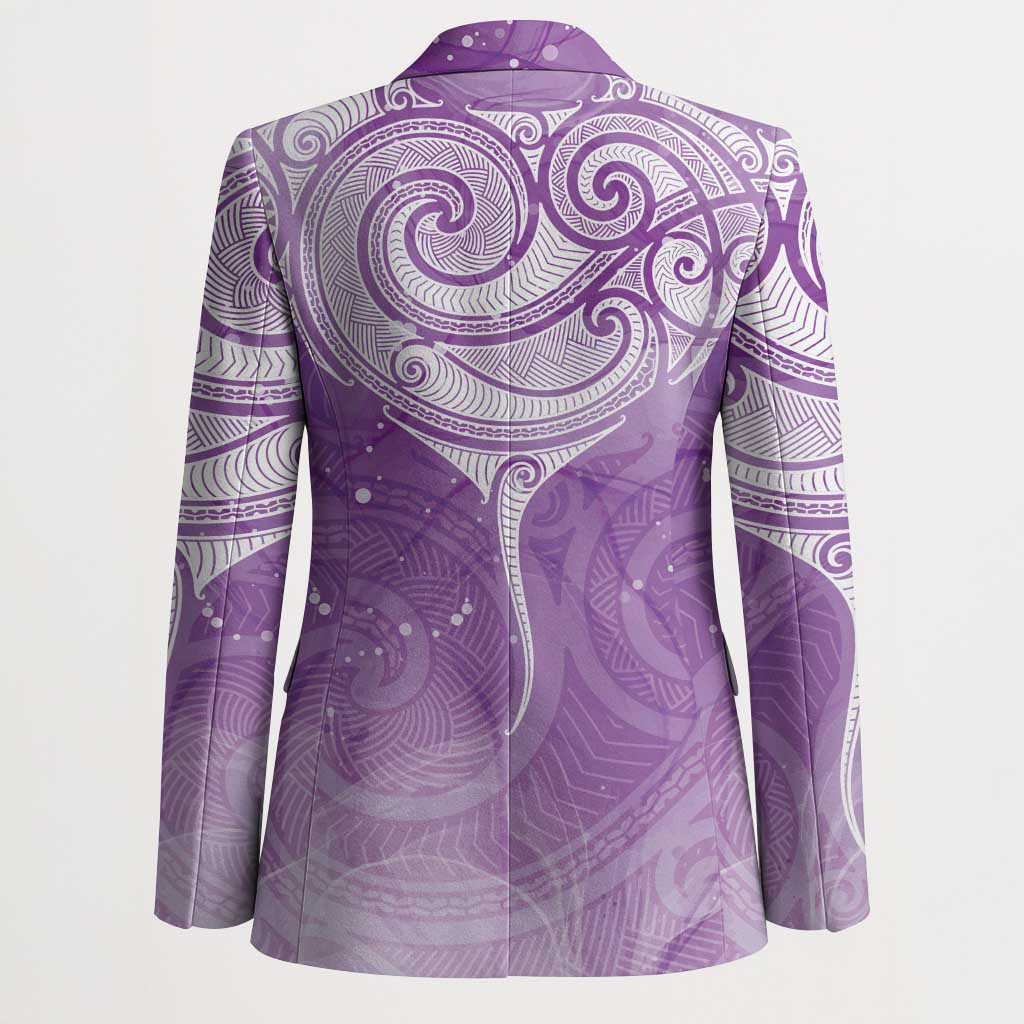Epilepsy Awareness Maori Aotearoa Blazer Manta Ray - Purple Glaze - Polynesian Pride