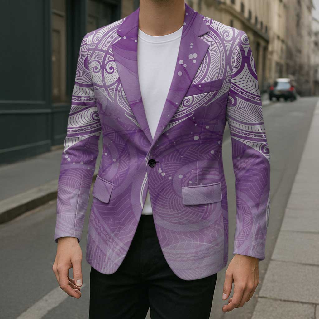 Epilepsy Awareness Maori Aotearoa Blazer Manta Ray - Purple Glaze - Polynesian Pride