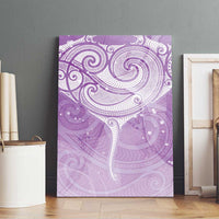 Epilepsy Awareness Maori Aotearoa Canvas Wall Art Manta Ray - Purple Glaze - Polynesian Pride