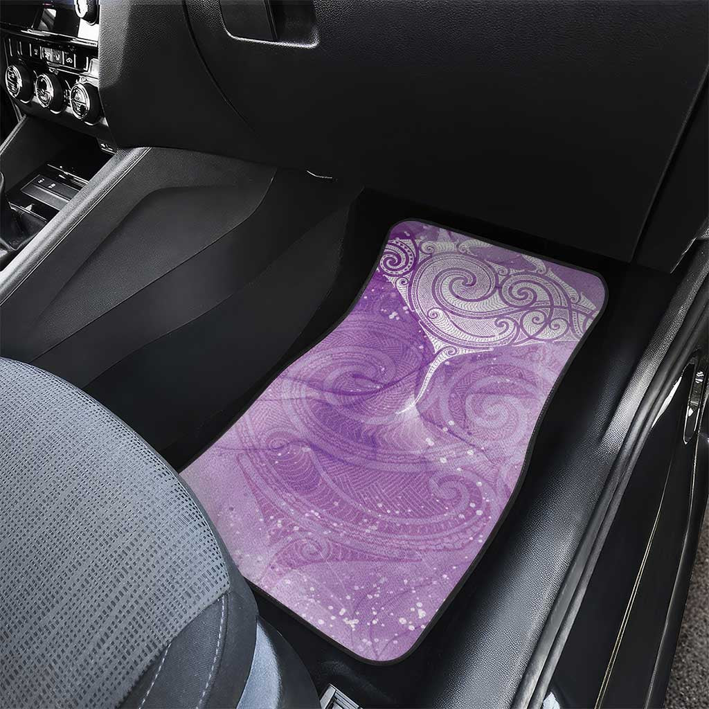 Epilepsy Awareness Maori Aotearoa Car Mats Manta Ray - Purple Glaze - Polynesian Pride