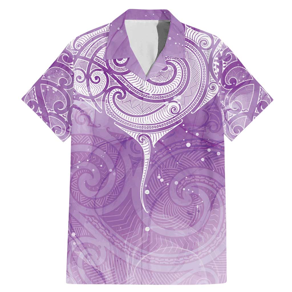Epilepsy Awareness Maori Aotearoa Family Matching Mermaid Dress and Hawaiian Shirt Manta Ray - Purple Glaze - Polynesian Pride