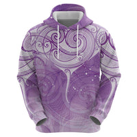 Epilepsy Awareness Maori Aotearoa Hoodie Manta Ray - Purple Glaze - Polynesian Pride