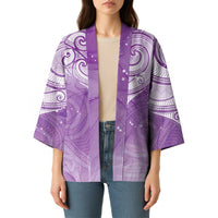 Epilepsy Awareness Maori Aotearoa Kimono Manta Ray - Purple Glaze - Polynesian Pride