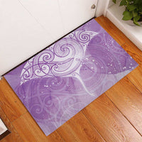 Epilepsy Awareness Maori Aotearoa Rubber Doormat Manta Ray - Purple Glaze - Polynesian Pride