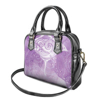 Epilepsy Awareness Maori Aotearoa Shoulder Handbag Manta Ray - Purple Glaze - Polynesian Pride