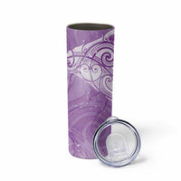 Epilepsy Awareness Maori Aotearoa Skinny Tumbler Manta Ray - Purple Glaze - Polynesian Pride