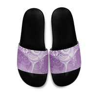 Epilepsy Awareness Maori Aotearoa Slide Sandals Manta Ray - Purple Glaze - Polynesian Pride