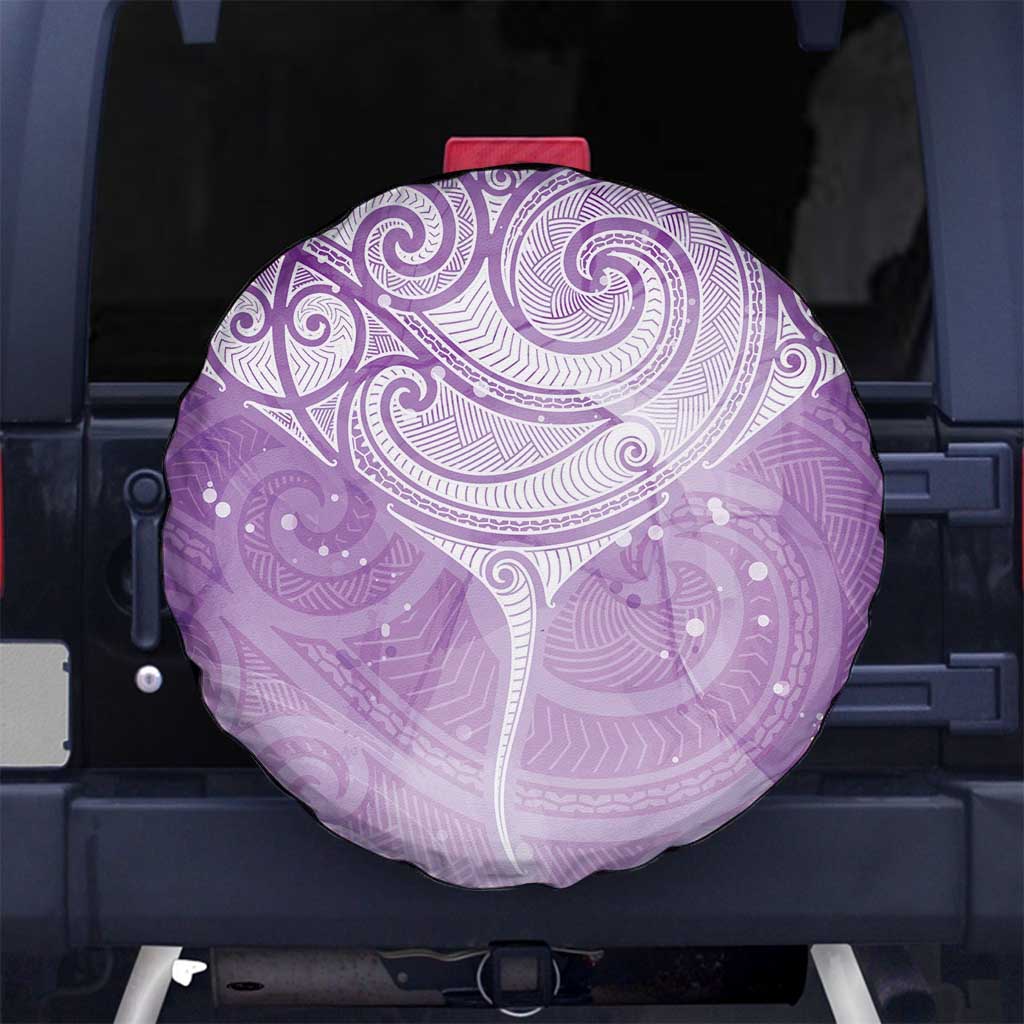Epilepsy Awareness Maori Aotearoa Spare Tire Cover Manta Ray - Purple Glaze - Polynesian Pride