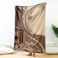 Samoa Siapo Mamanu Blanket Plumeria Mocha Motifs