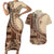 Samoa Siapo Mamanu Couples Matching Short Sleeve Bodycon Dress and Hawaiian Shirt Plumeria Mocha Motifs