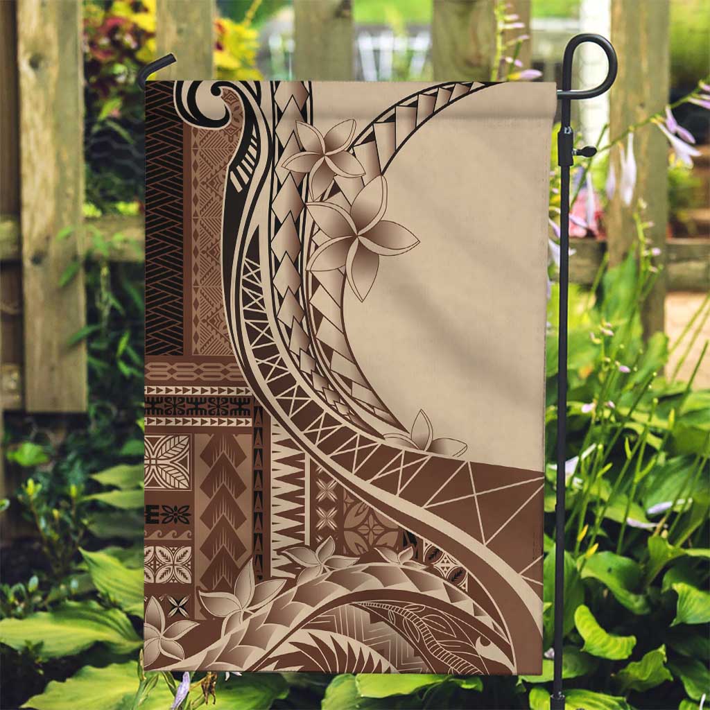 Samoa Siapo Mamanu Garden Flag Plumeria Mocha Motifs