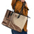 Samoa Siapo Mamanu Leather Tote Bag Plumeria Mocha Motifs