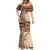 Samoa Siapo Mamanu Mermaid Dress Plumeria Mocha Motifs