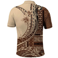 Samoa Siapo Mamanu Polo Shirt Plumeria Mocha Motifs