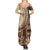 Samoa Siapo Mamanu Summer Maxi Dress Plumeria Mocha Motifs