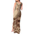 Samoa Siapo Mamanu Tank Maxi Dress Plumeria Mocha Motifs