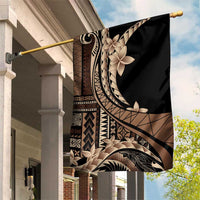 Samoa Siapo Mamanu Garden Flag Plumeria Black Motifs