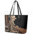 Samoa Siapo Mamanu Leather Tote Bag Plumeria Black Motifs