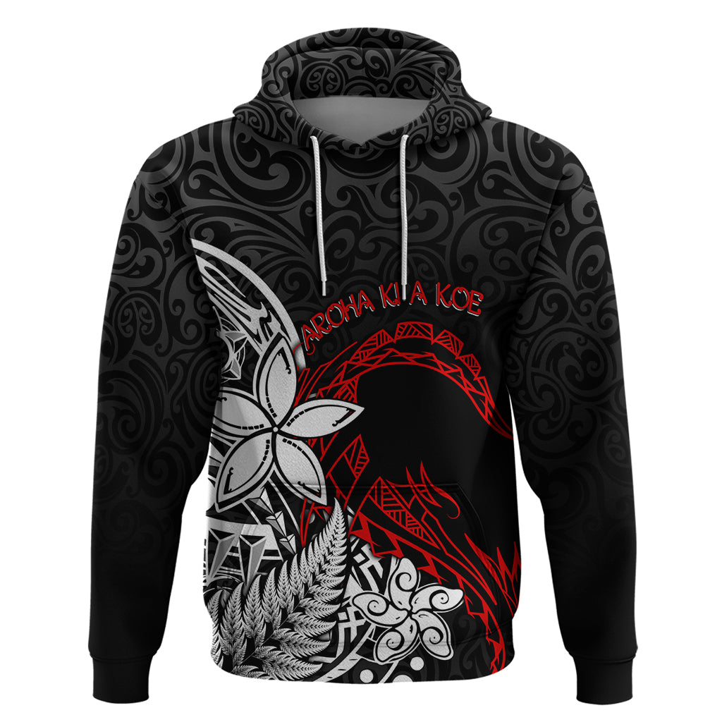 New Zealand Aotearoa Valentine Hoodie Couple Maori Aroha Ki a Koe Ver.02 LT7 Pullover Hoodie Black - Polynesian Pride