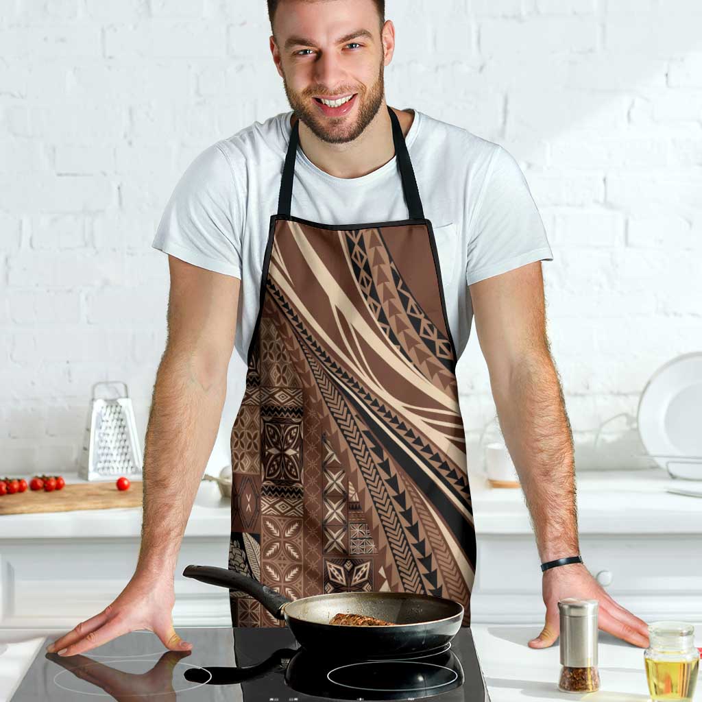 Pasifika Women's Day - Samoa Siapo Malu Tattoo Inspired Apron Brown