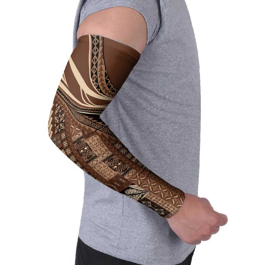 Pasifika Women's Day - Samoa Siapo Malu Tattoo Inspired Arm Sleeves Brown