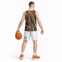Pasifika Women's Day - Samoa Siapo Malu Tattoo Inspired Basketball Jersey Brown