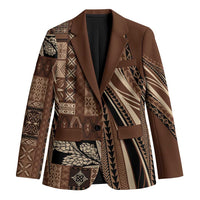 Pasifika Women's Day - Samoa Siapo Malu Tattoo Inspired Blazer Brown