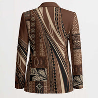 Pasifika Women's Day - Samoa Siapo Malu Tattoo Inspired Blazer Brown