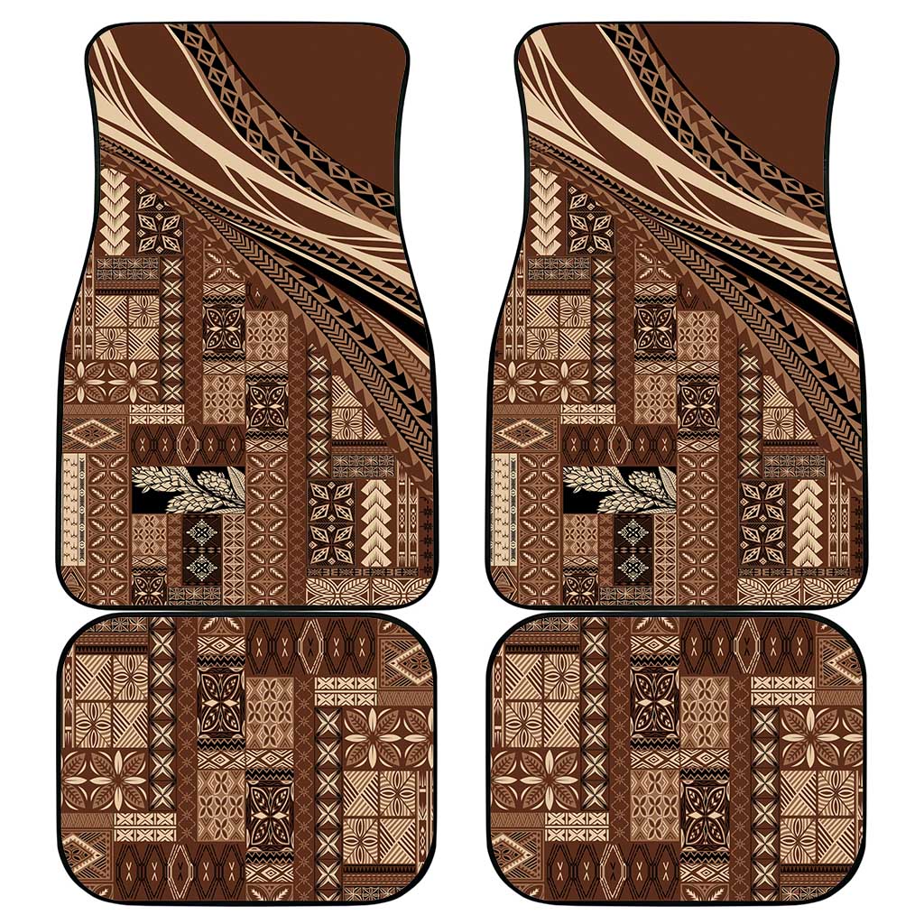 Pasifika Women's Day - Samoa Siapo Malu Tattoo Inspired Car Mats Brown