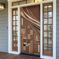 Pasifika Women's Day - Samoa Siapo Malu Tattoo Inspired Door Cover Brown