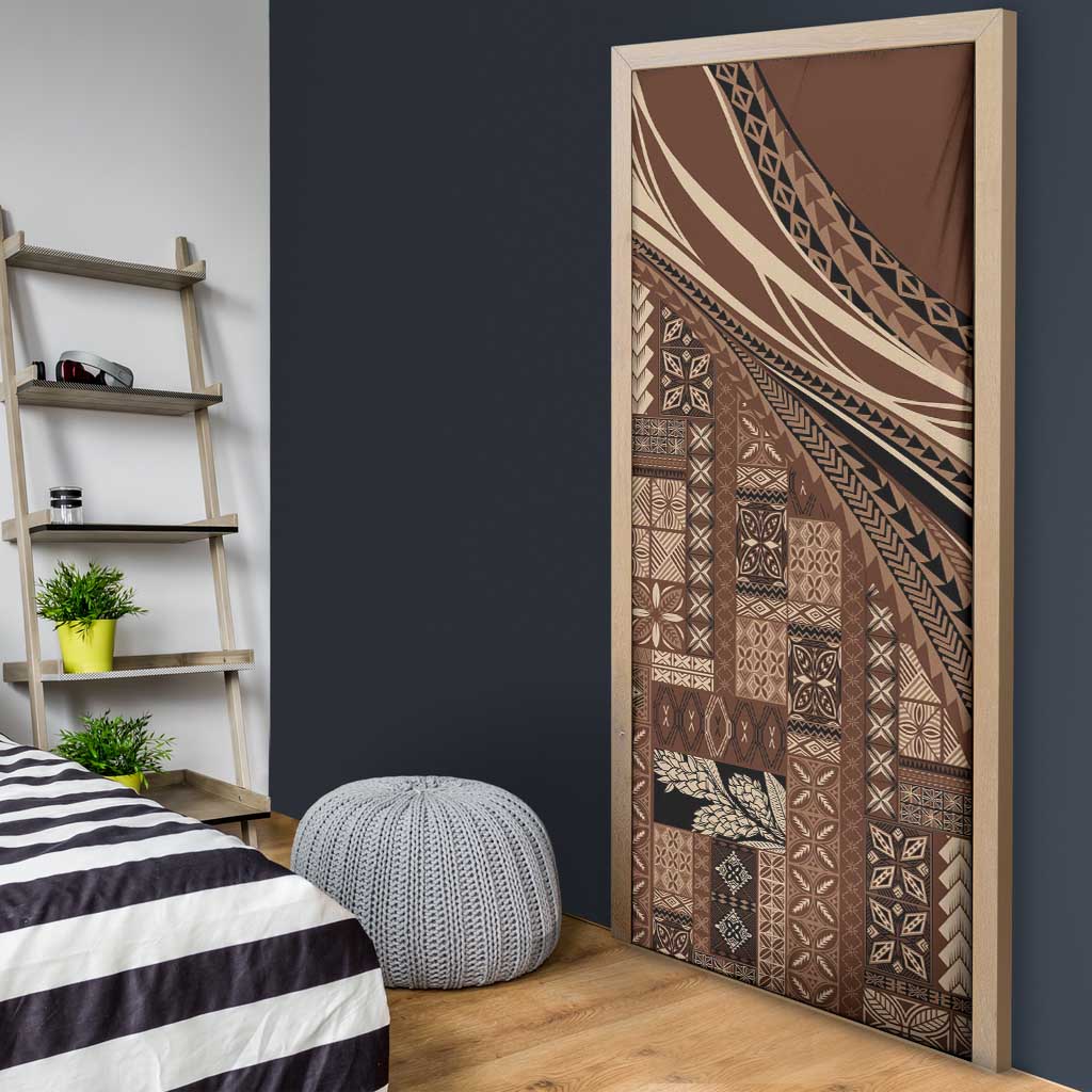 Pasifika Women's Day - Samoa Siapo Malu Tattoo Inspired Door Cover Brown