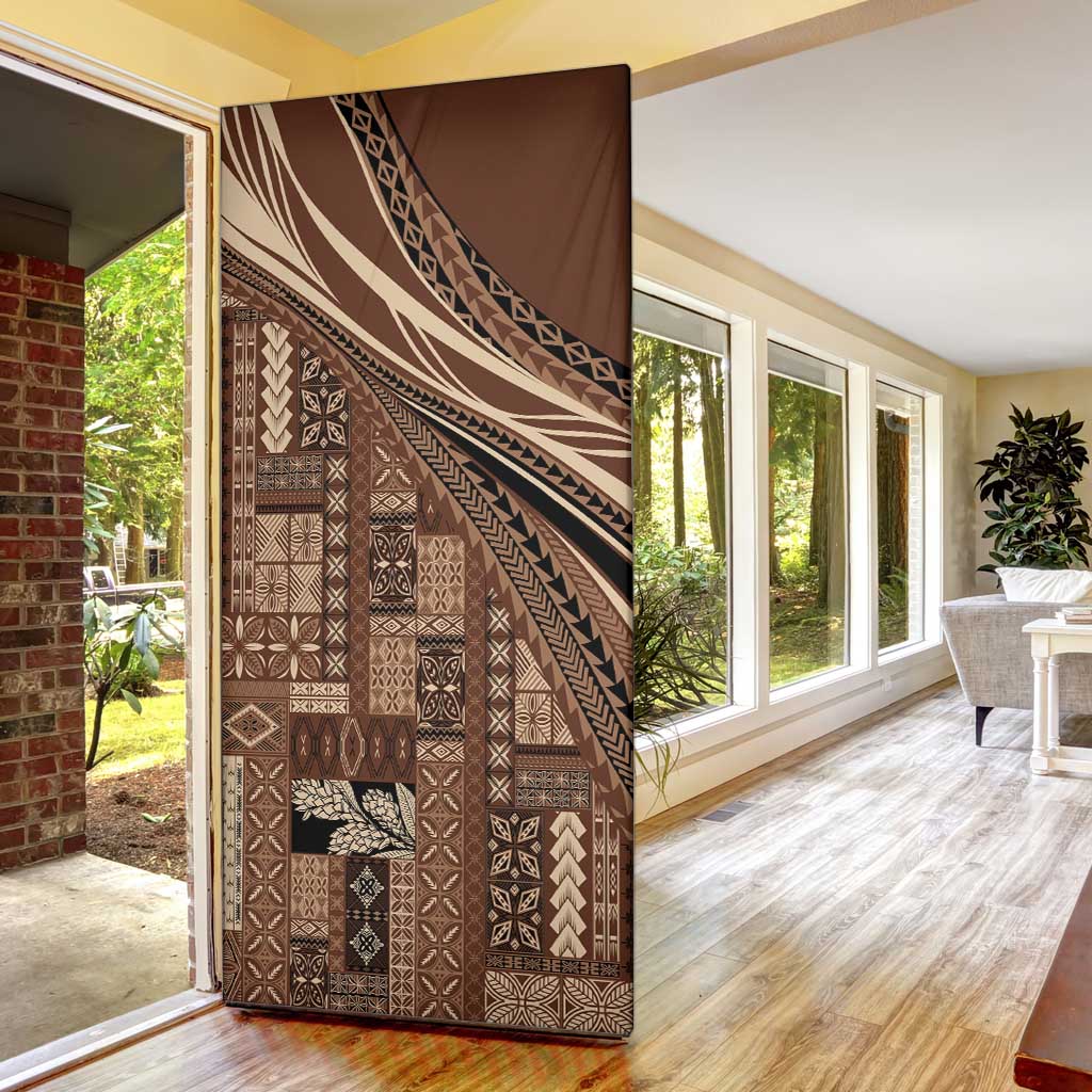Pasifika Women's Day - Samoa Siapo Malu Tattoo Inspired Door Cover Brown