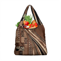 Pasifika Women's Day - Samoa Siapo Malu Tattoo Inspired Grocery Bag Brown