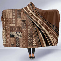 Pasifika Women's Day - Samoa Siapo Malu Tattoo Inspired Hooded Blanket Brown