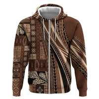 Pasifika Women's Day - Samoa Siapo Malu Tattoo Inspired Hoodie Brown