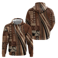 Pasifika Women's Day - Samoa Siapo Malu Tattoo Inspired Hoodie Brown