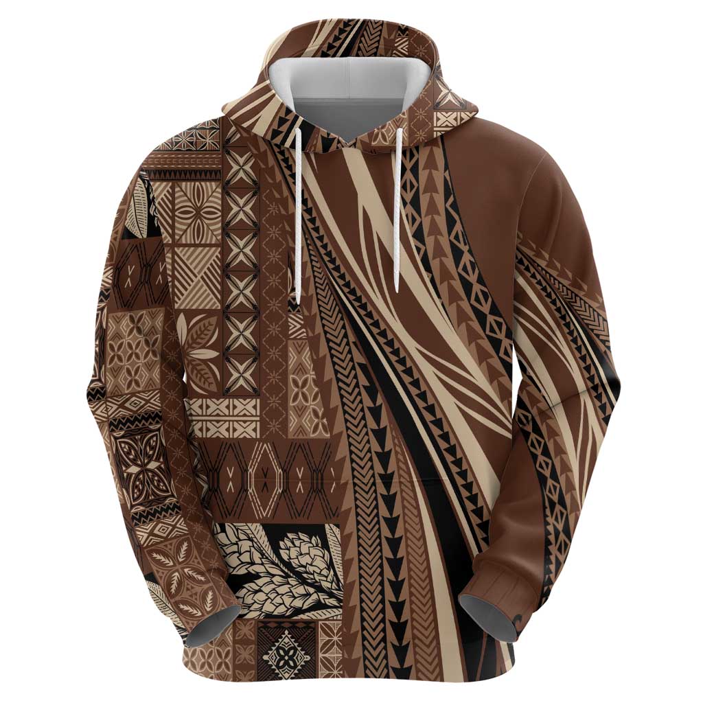 Pasifika Women's Day - Samoa Siapo Malu Tattoo Inspired Hoodie Brown