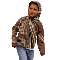 Pasifika Women's Day - Samoa Siapo Malu Tattoo Inspired Kid Hoodie Brown