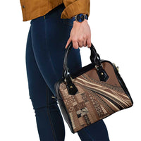 Pasifika Women's Day - Samoa Siapo Malu Tattoo Inspired Shoulder Handbag Brown