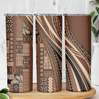 Pasifika Women's Day - Samoa Siapo Malu Tattoo Inspired Skinny Tumbler Brown