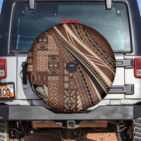 Pasifika Women's Day - Samoa Siapo Malu Tattoo Inspired Spare Tire Cover Brown