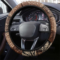 Pasifika Women's Day - Samoa Siapo Malu Tattoo Inspired Steering Wheel Cover Brown