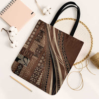 Pasifika Women's Day - Samoa Siapo Malu Tattoo Inspired Tote Bag Brown