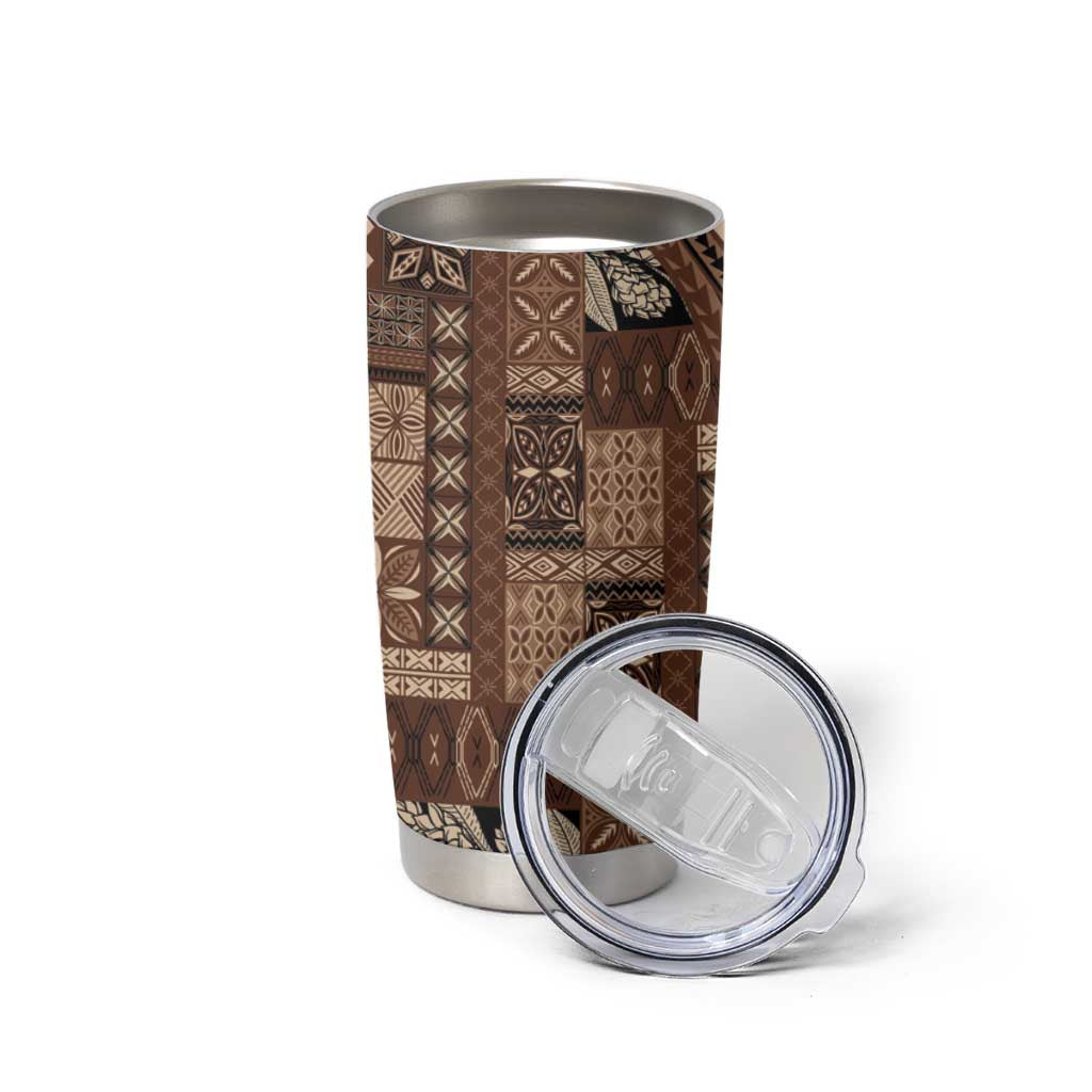 Pasifika Women's Day - Samoa Siapo Malu Tattoo Inspired Tumbler Cup Brown