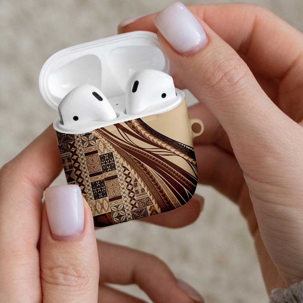 Pasifika Women's Day - Samoa Siapo Malu Tattoo Inspired AirPods Case Beige